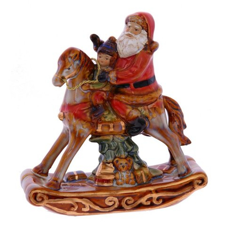 GAEM Фигурка декоративная "Дед Мороз на лошади ", L13 W5,5 H14 см
