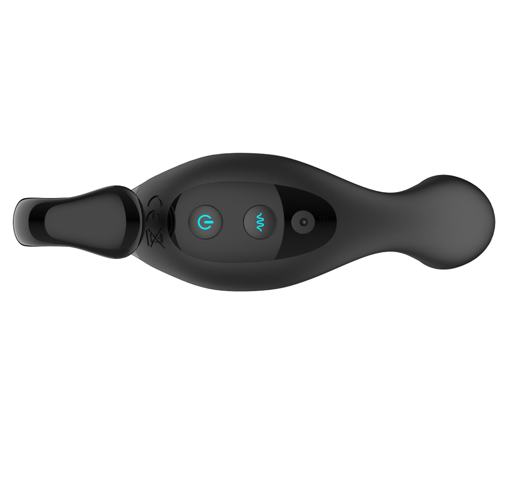 Черный вибромассажер простаты с эффектом фингеринга и пультом ДУ (Цвет: черный)