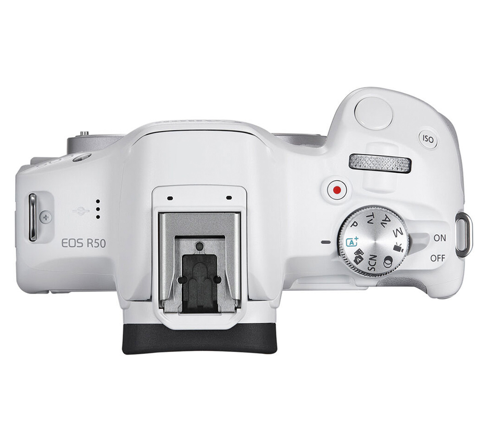Беззеркальный фотоаппарат Canon EOS R50 Kit RF-S 18-45mm IS STM, белый (уцененный)