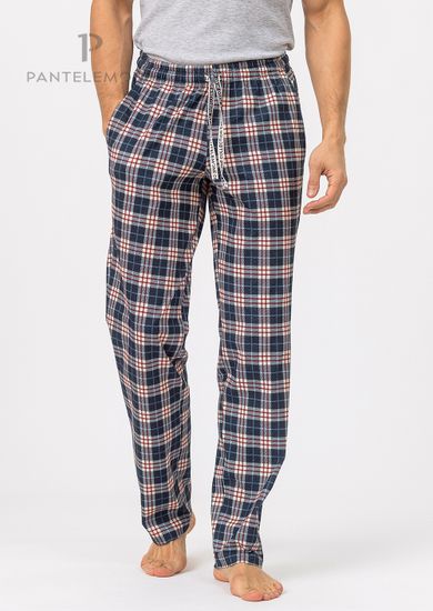 Брюки мужские Pantelemone PDB-164, клетка деним/экрю
