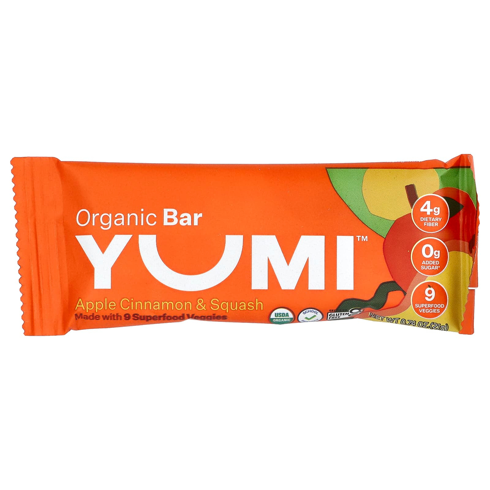 Yumi, органический батончик, для малышей, яблоко, корица и тыква, 5 шт. по 21 г (0,74 унции)