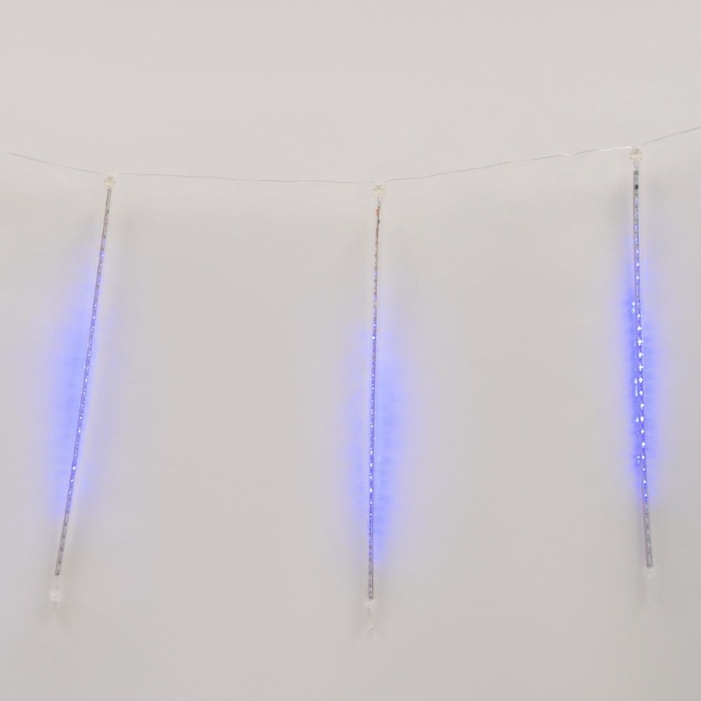 ULD-E2405-240-DTK BLUE IP44 METEOR Занавес светодиодный фигурный Падающие звезды. соединяемый. 2х0.5м. 8 подвесов. Синий свет. Провод прозрачный. TM Uniel.