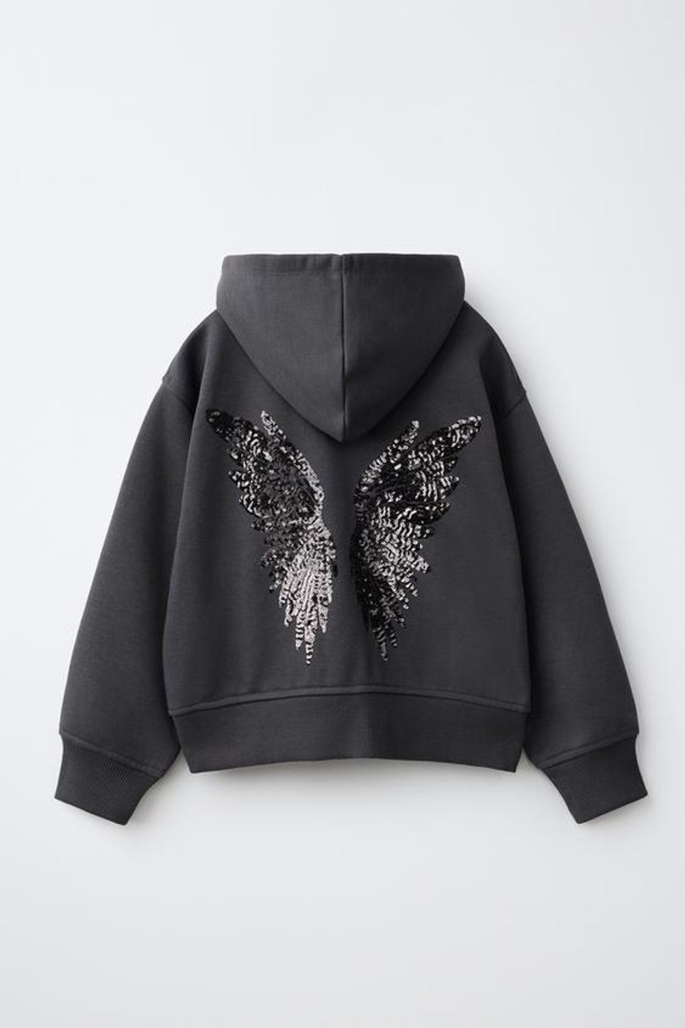ZARA ХУДИ С ПАЙЕТКАМИ, АНТРАЦИТОВО-СЕРЫЙ