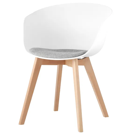 Белый пластиковый стул Libra Soft с серым сиденьем | Купить в Hallberg.ru