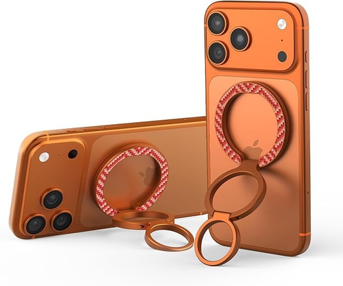 Магнитная подставка-держатель покрытый оранжевым арамидным волокном (карбон), серия FiberSnap Ring Kevlar от Nillkin