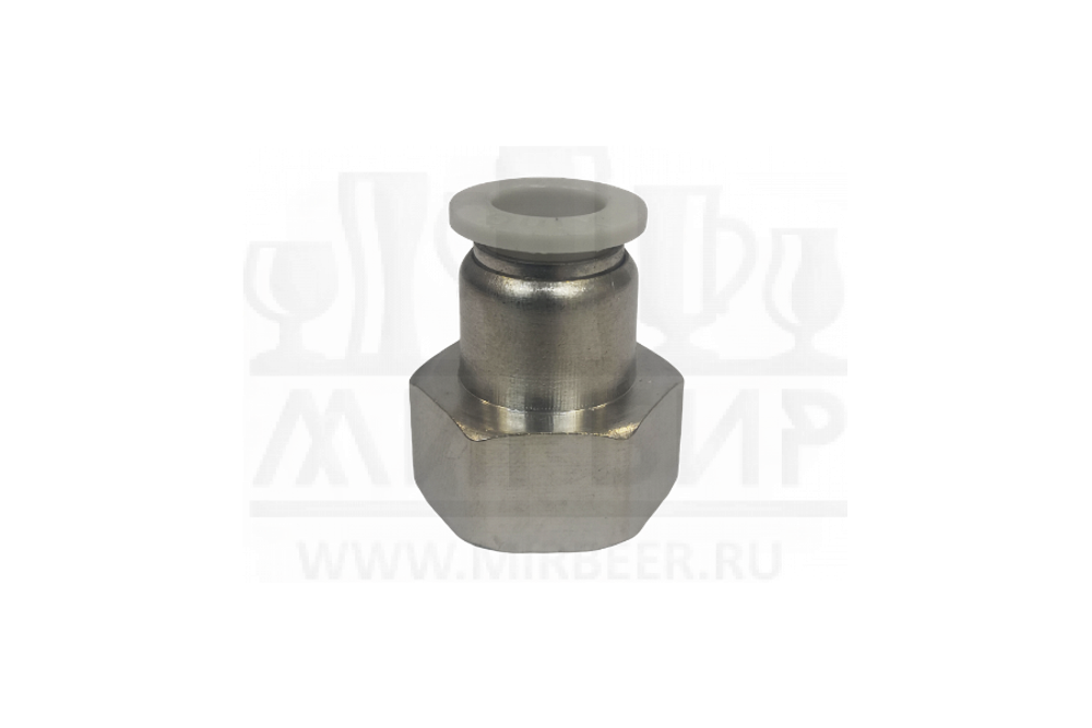 Фитинг 1/2" для пневмошланга 10*6 мм, внутренняя резьба, никель