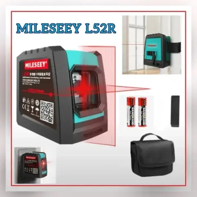 Лазерный уровень Mileseey L52R, с магнитным держателем, крепежной лентой, красный луч, Нивелир, для небольших помещений версия от ААх2 батареек