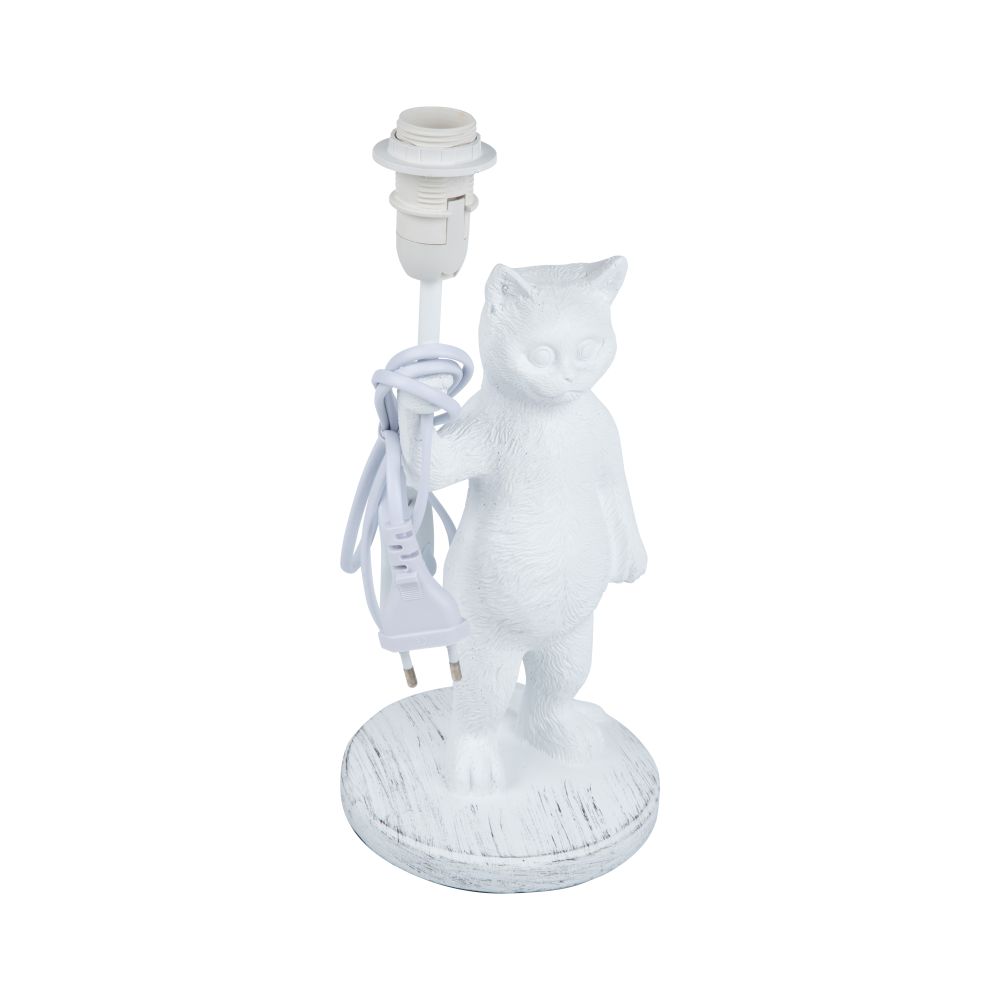 UML-B465 E14 WHITE Светильник настольный декоративный Кот. под лампу Е14. 40W. Механический выключатель. Белый. ТМ Uniel