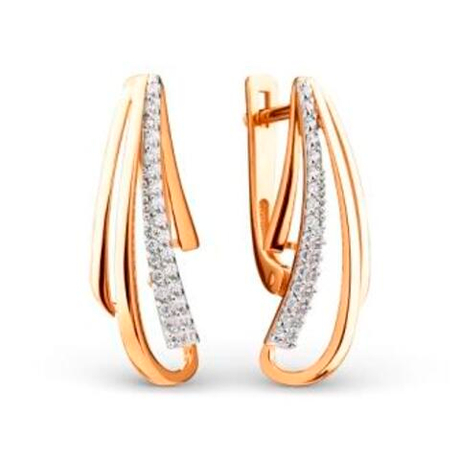 Серьги из золота с фианитами