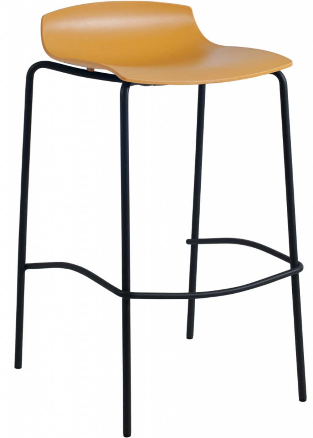 Табурет пластиковый барный Papatya X-Treme BSS Pro, черный, темно-желтый