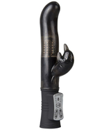 Чёрный вибратор Dolphin Diver с клиторальным отростком - 22 см. (Цвет: черный)