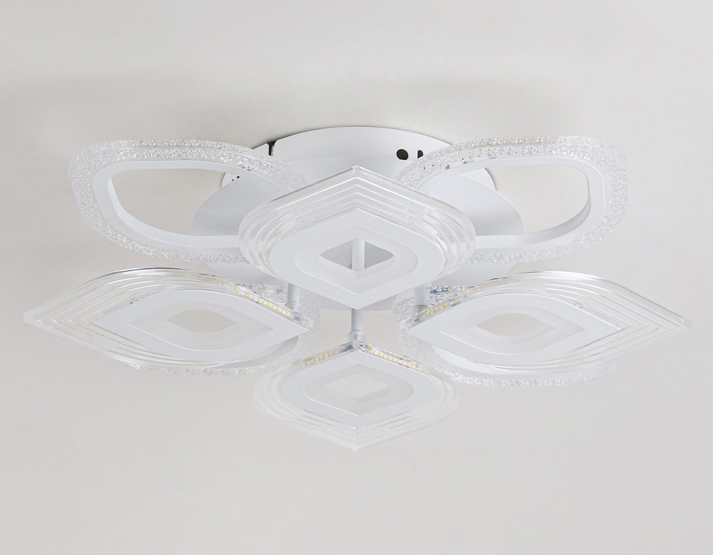 Светильник потолочный светодиодный с пультом FA4294/4+4 WH белый 128W 3000K/4200K/6400K D555*120 (ПДУ ИК)