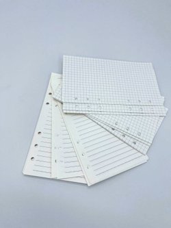 Запасные блоки А6 для блокнота на кольцах 90листов (клетка+линейка)