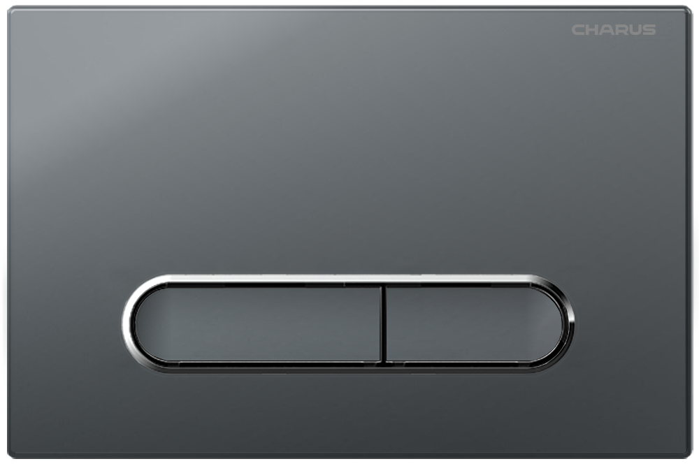 Клавиша для инсталляции CHARUS Magnus FP.340.GRP.01, графит матовый с хромированной окантовкой клавиш