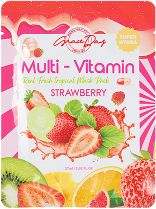 Тканевая маска с экстрактом клубники GRACE DAY Multi-Vitamin Strawberry Mask Pack