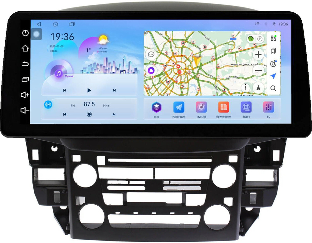 Магнитола для Lexus RX300 U10, Toyota Harrier 1 1997-2003 (взамен монохрома) - FarCar монитор 12.3" 2K QLED на Android 14, TS10, CarPlay, 4G SIM-слот