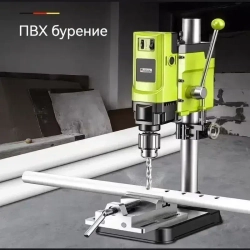 Небольшой бытовой сверлильно-фрезерный станок, 880 Вт/60 мм/2500 об/ мин, 6-ступенчатая регулировка скорости/двигатель с медным сердечником/подъемное устройство