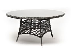 "Эспрессо" плетеный круглый стол, диаметр 150 см, цвет графит