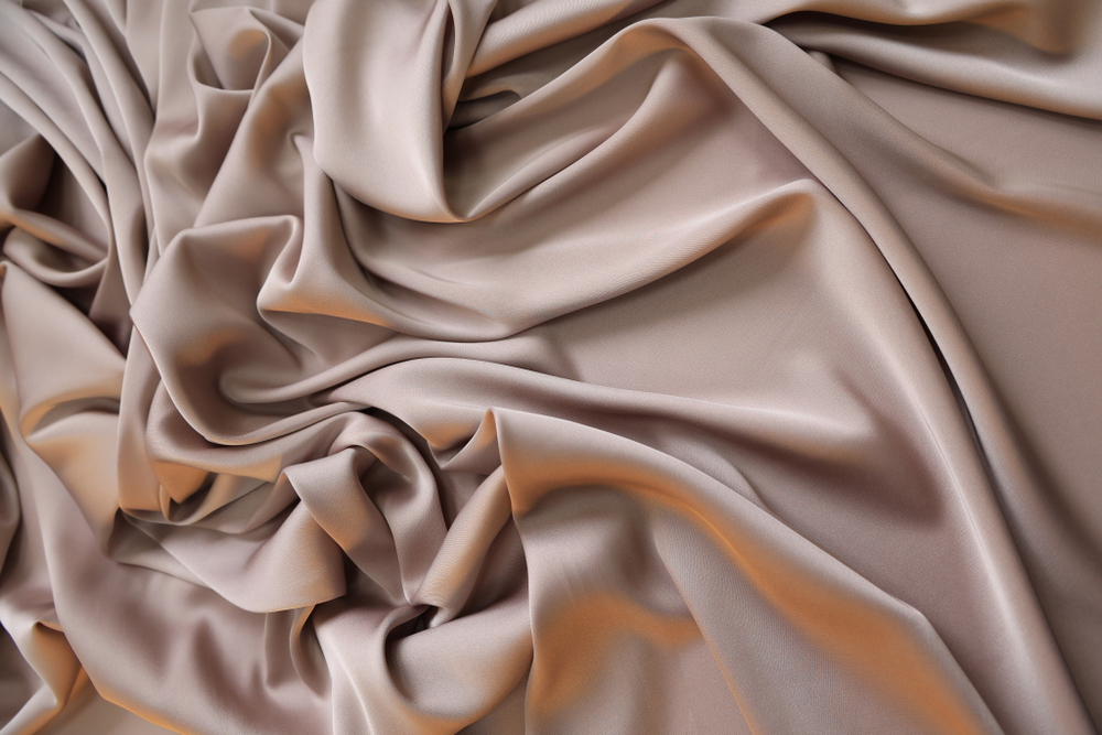 Шелк однотонный бежево-розовый