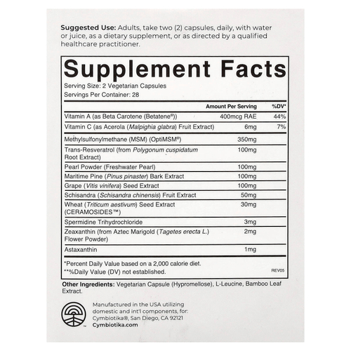 Cymbiotika, Healthy Glow™, средство для ежедневной красоты, 56 капсул