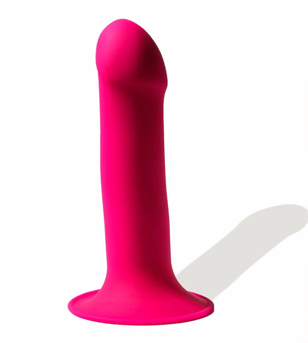 Ярко-розовый фаллоимитатор двойной плотности Hitsens 2 - 16,7 см. (Цвет: ярко-розовый)