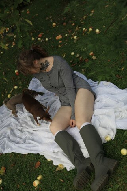 WITCH Gray. Пижама из ажурного хлопка