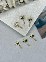 Подвеска "Ключик" позолота 14к с фианитами, 23*12 мм