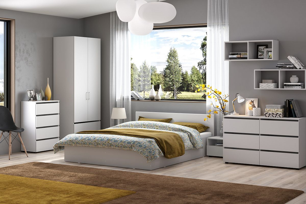 Спальный гарнитур Токио Белый текстурный