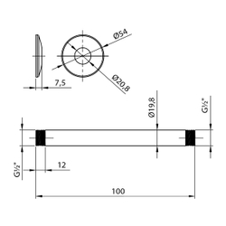 Держатель потолочный Lemark LM8000C для лейки верхнего душа