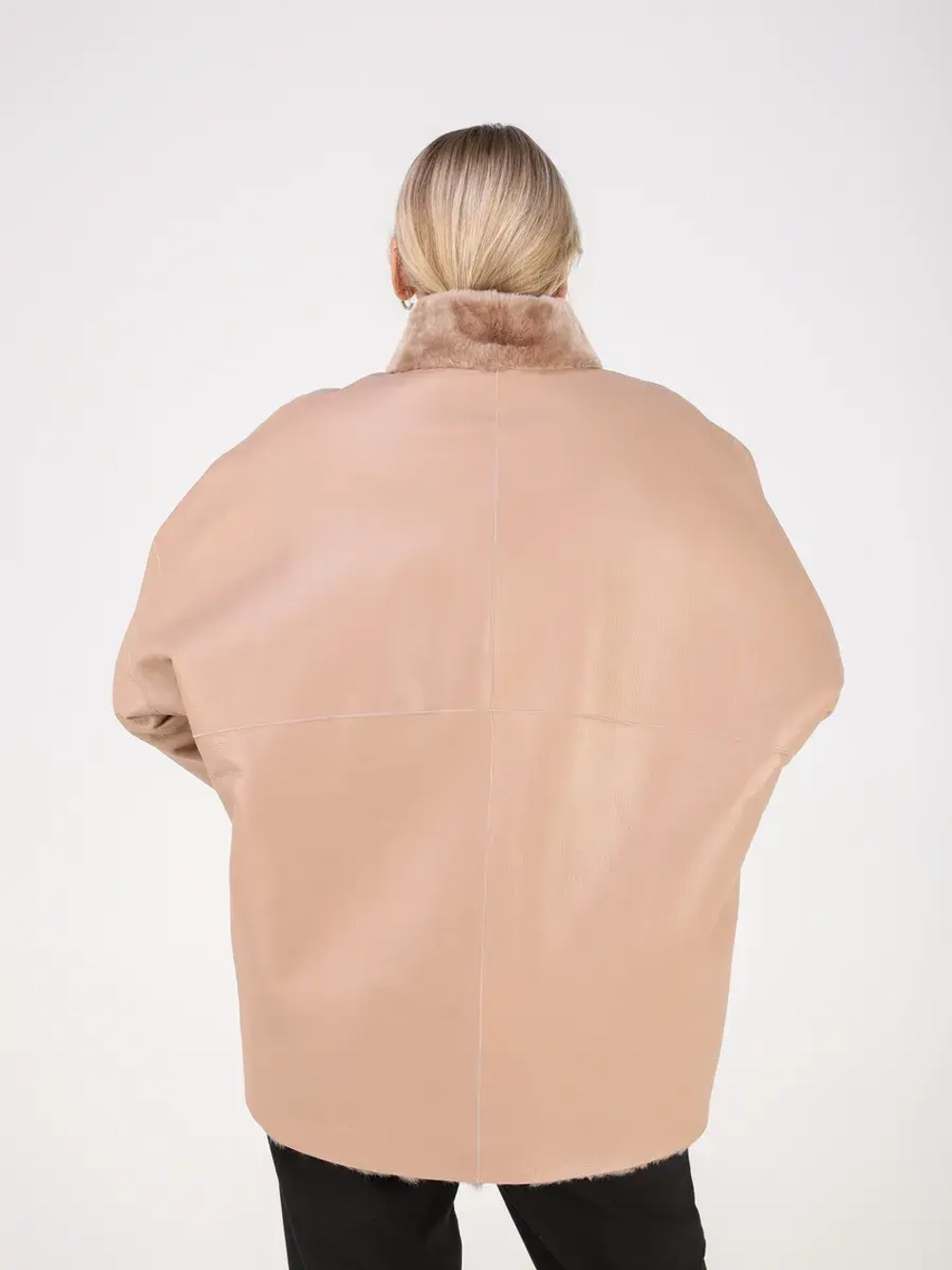 Дубленка зимняя натуральная оверсайз больших размеров