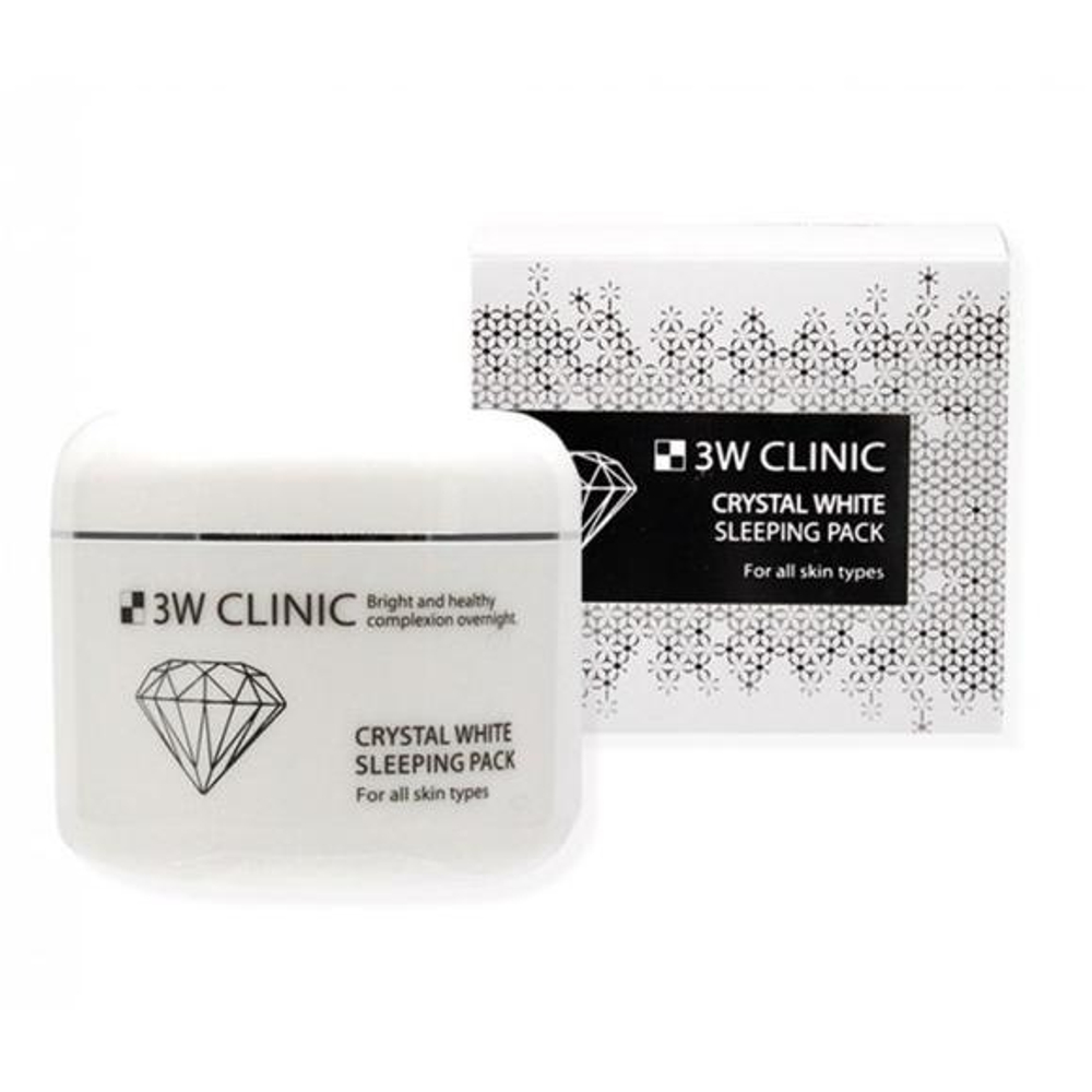 3W CLINIC Маска для лица осветляющая ночная/Crystal White Sleeping Pack, 100мл