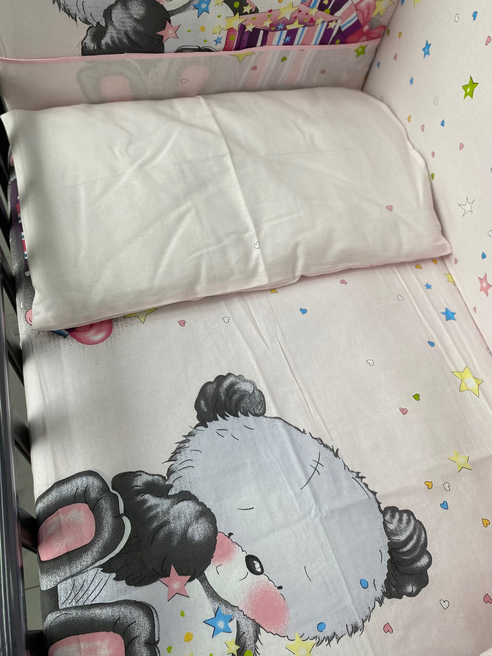 Комплект в кроватку 6-ти предметный "Счастливчик" (розовый/девочка)