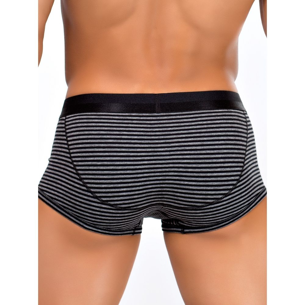 Мужские трусы хипсы серые в черную полоску Opium Brief R111