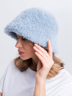 Панама теплая из шерсти мериноса, светло-голубая, SilverFox