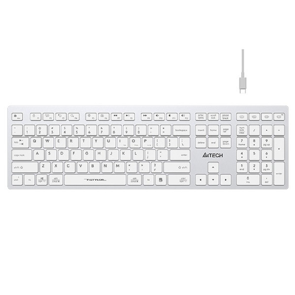 Клавиатура Клавиатура A4Tech Fstyler FBX50C белый USB беспроводная BT/Radio slim Multimedia (FBX50C WHITE)