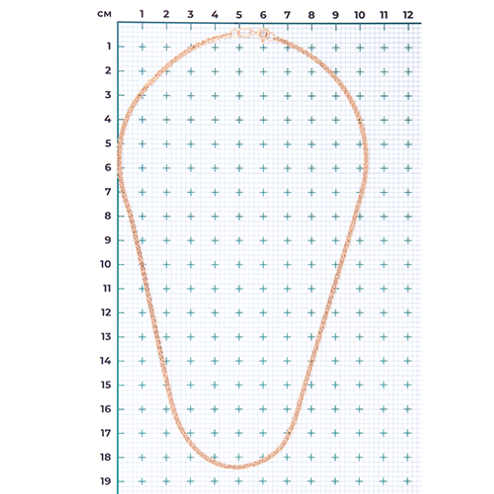 Цепь из красного золота (плетение нонна) Артикул: 21-0503-040-1110-17