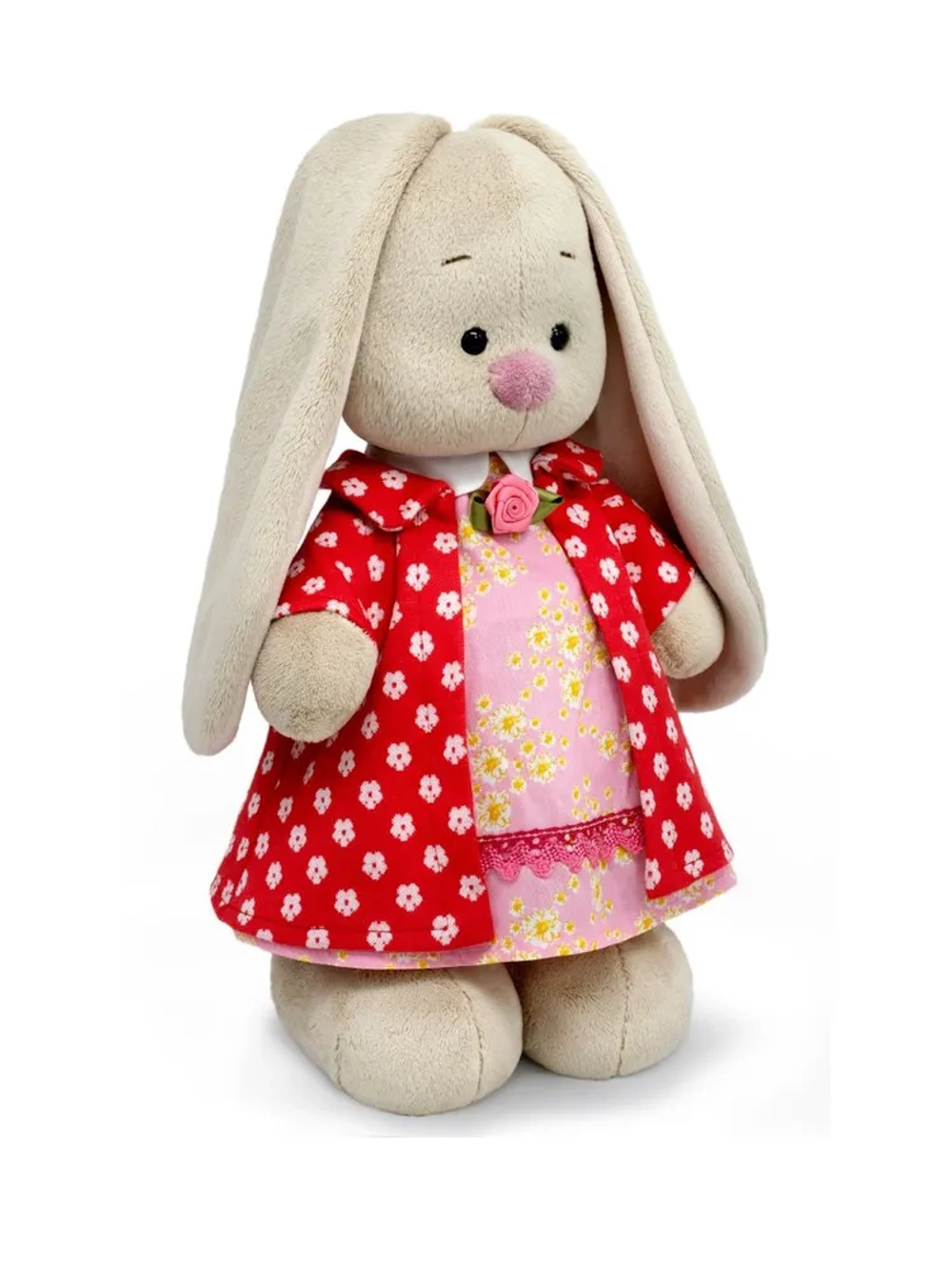 Зайка Ми в пальто и платье с цвет. принтом (большой) StM-669