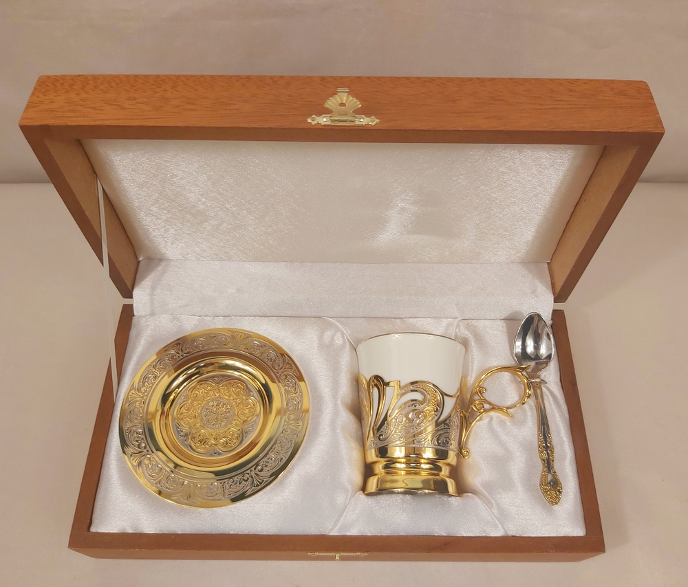 Набор чайно/кофейный "Узорный" (Златоуст)