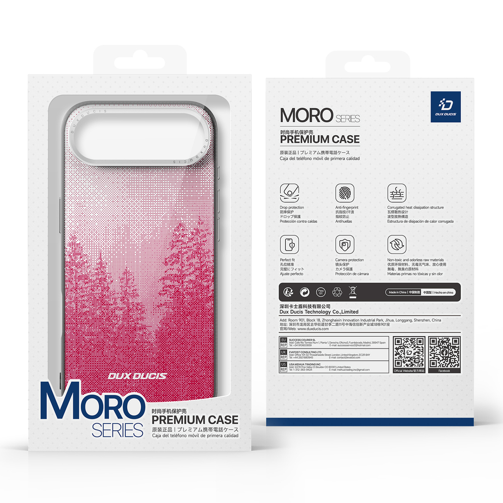 Чехол с MagSafe красного цвета для iPhone Air, серия Moro Series Magnetic от Dux Ducis