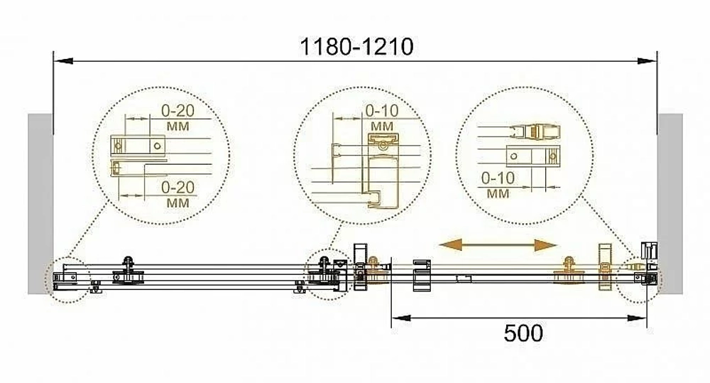 Душевая дверь Cezares STYLUS-M-BF-1-120