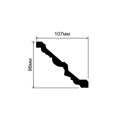 Hi Wood. Плинтус потолочный A145 (96*107*2000мм) Фитополимер/Дюрополимер
