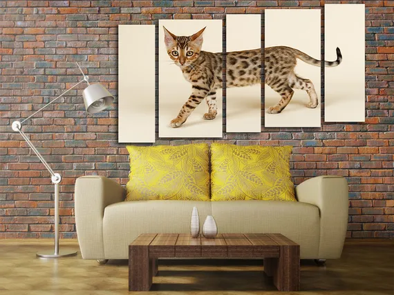 Модульная картина "Бенгальская кошка"