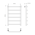 Полотенцесушитель MIXLINE MIRA  80х50 (1/2'' ВР, 6 перекладин) водяной