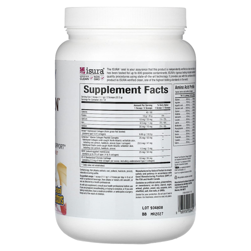 Natural Factors, Total Body, мультиколлагеновый протеин, без добавок, 267 г (9,41 унции)