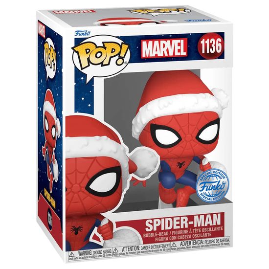 Фигурка Funko POP! Bobble Marvel YS Spider-Man in Hat (Exc) (1136) 52713 / Фигурка по мотивам вселенной Марвел, Человек-паук