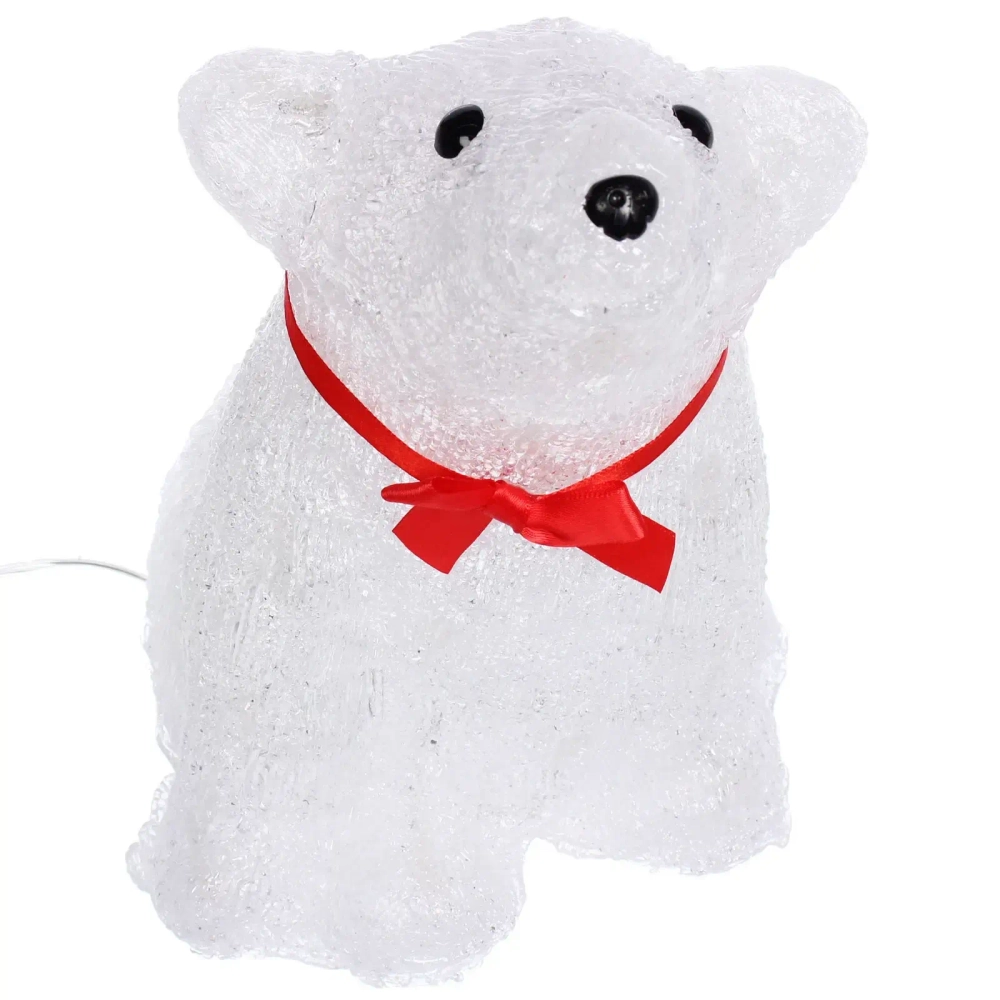 Фигура светодиодная «Белый мишка» 16,5*21*26 см, 30 ламп LED, авторежим, 220V, Белый