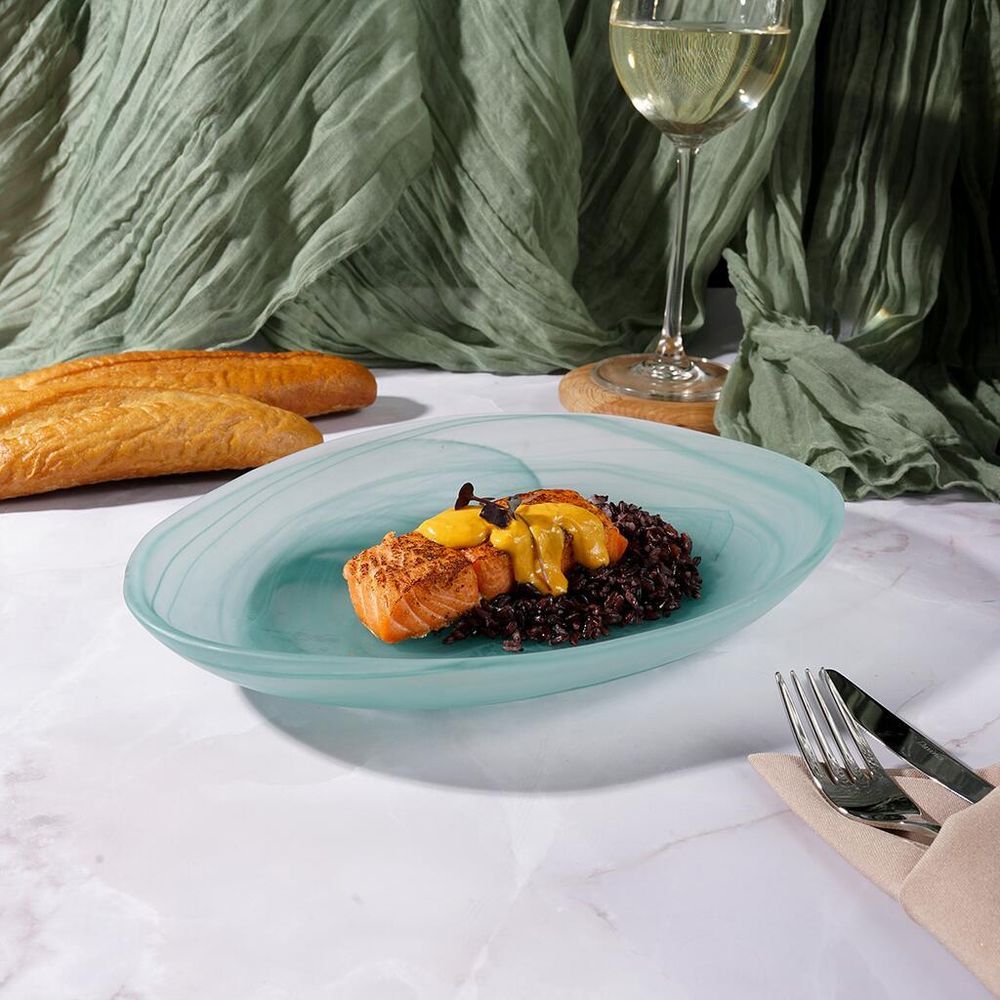 Салатник 800 мл 28*21 см h4,4 см овальный   матовое стекло P.L. Proff Cuisine [6]