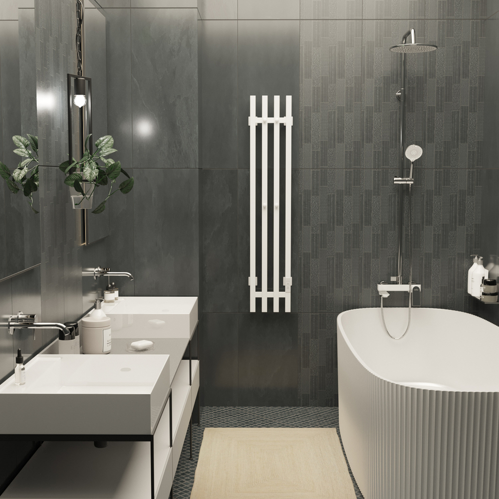 Полотенцесушитель MIXLINE MOON QUADRO WHITE 120/15 (таймер,206 Вт) электрический БЕЛЫЙ