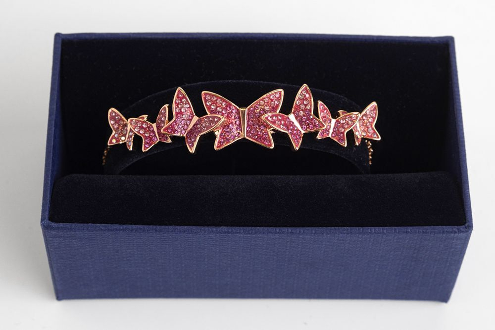 Браслет Swarovski с бабочками, украшенными кристаллами