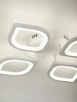 Люстра потолочная светодиодная с пультом ДУ Rivoli белая 80 Вт LED 2750К - 5850К, светильник на кухню, в детскую, в спальню